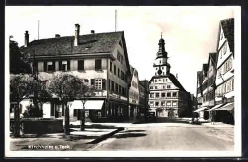 AK Kirchheim u. Teck, Marktplatz mit Rathaus