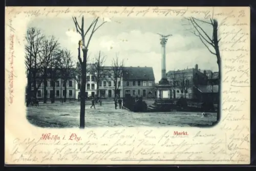 AK Mölln i. Lbg., Markt, Säule, umliegende Gebäude
