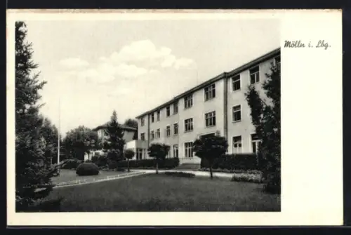 AK Mölln i. Lbg., Gebäude mit Gartenanlage