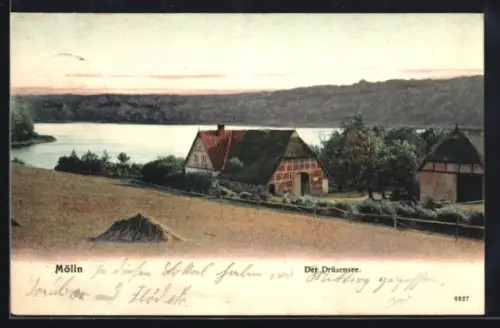 AK Mölln i. L., Drüsensee, Bauernhäuser