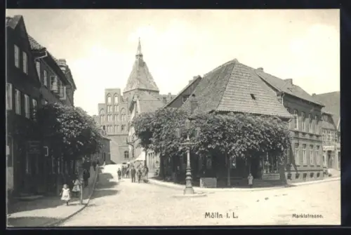 AK Mölln i. L., Marktstrasse, Kirche