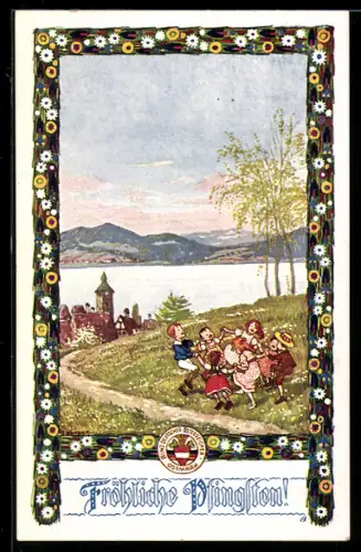 Künstler-AK Ernst Kutzer: Bund Deutscher Österreicher, Kinder auf einer Frühlingswiese