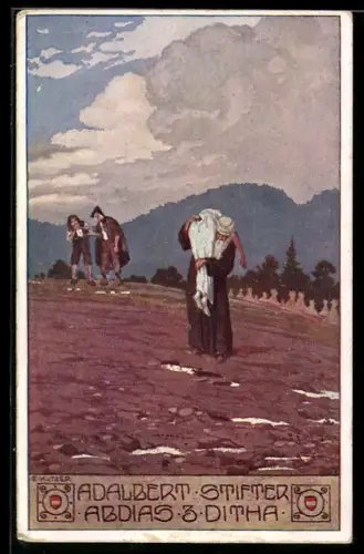 Künstler-AK Ernst Kutzer: Mann trägt Frau auf der Schulter