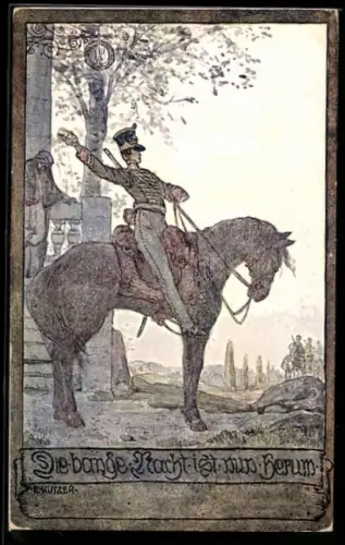 Künstler-AK Ernst Kutzer: Soldat auf seinem Pferd