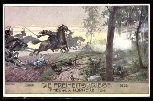Künstler-AK Ernst Kutzer: Die Freiheitskriege - Theodor Körners Tod