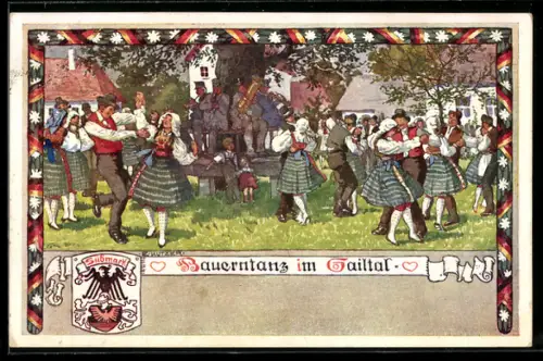 Künstler-AK Ernst Kutzer: Bauerntanz im Gailtal