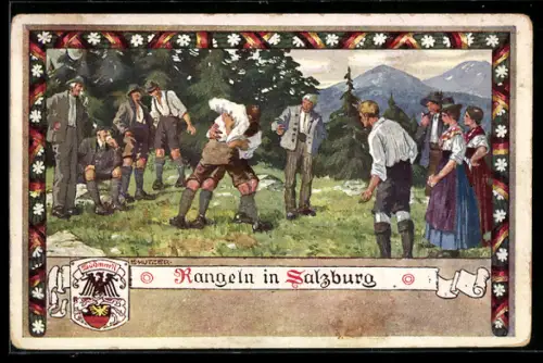 Künstler-AK Ernst Kutzer: Männer tragen einen Zweikampf aus