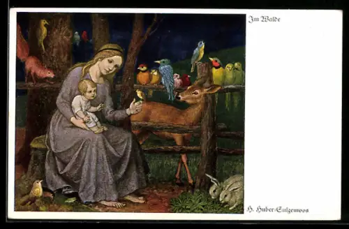 Künstler-AK Hans Huber-Sulzemoos: Im Walde