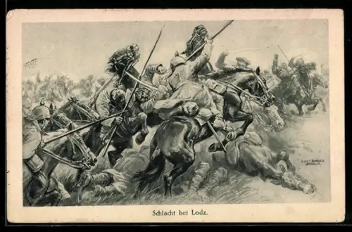 Künstler-AK Curt Schulz-Steglitz: Szene aus der Schlacht bei Lodz