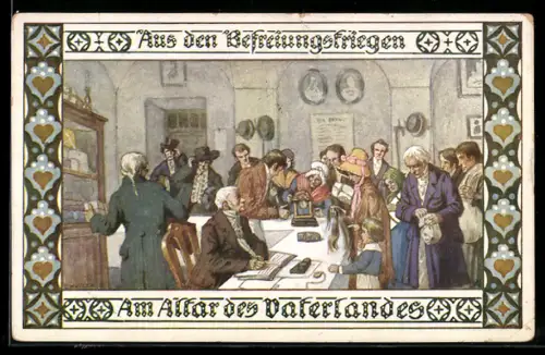 Künstler-AK Ernst Kutzer: Aus den Befreiungskriegen, Am Altar des Vaterlandes