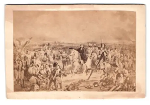 Fotografie W. Matla, `S Hage, Schlacht bei Waterloo, Arthur Wellesley, 1st Duke of Wellington zu Pferde