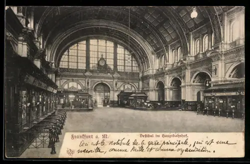 AK Frankfurt a. M., Vestibül im Hauptbahnhof