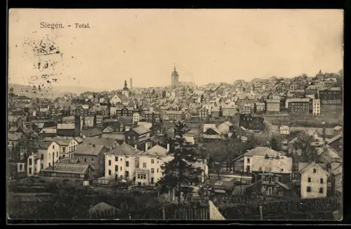 AK Siegen, Gesamtansicht aus der Vogelschau