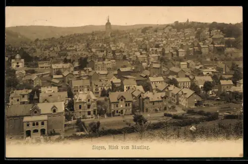 AK Siegen, Blick vom Häusling auf die Stadt