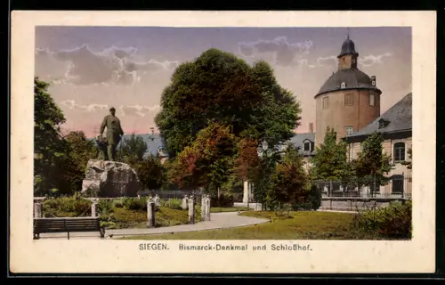 AK Siegen, Bismarck-Denkmal, Schlosshof