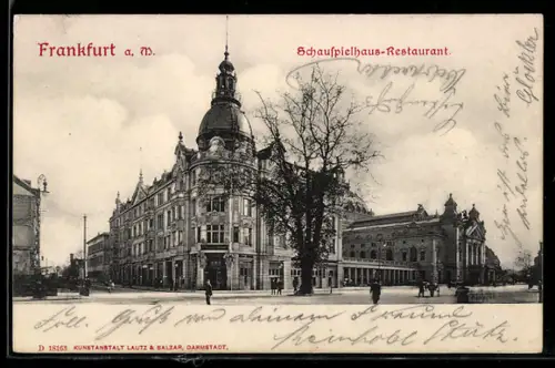 AK Frankfurt a. M., Schauspielhaus-Restaurant, Panorama