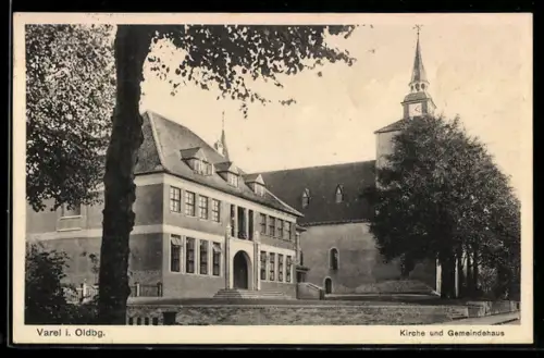 AK Varel i. Oldbg., Kirche und Gemeindehaus