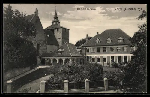 AK Varel /Oldenburg, Gemeindehaus mit Kirche