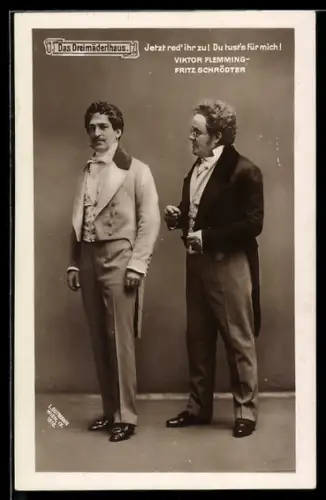 AK Operette Das Dreimäderlhaus, Szene mit Viktor Flemming und Fritz Schrödter