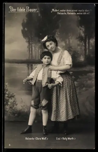 AK Der fidele Bauer, Mutterl, woher denn nimmt mans..., Heinerle und Lisi