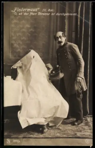 AK Operette Fledermaus, Szene aus dem III. Akt