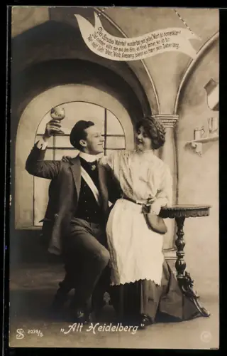 AK Alt-Heidelberg, Student und Mädchen, Spielszene