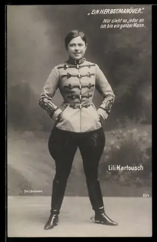 AK Ein Herbstmanöver, Mir sieht es jeder an..., Lili Kartousch