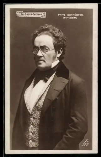 AK Das Dreimäderlhaus, Fritz Schrödter als Schubert