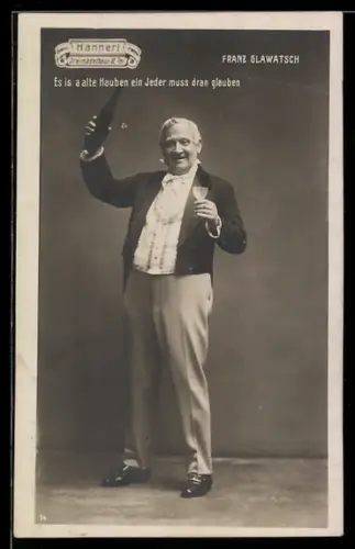 AK Hannerl, Dreimädelhaus II, Es is a alte Hauben......, Darsteller Glawatsch, Szene