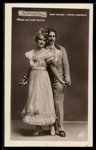AK Das Dreimäderlhaus, Mädel sei nicht dumm, Anny Rainer u. Viktor Flemming