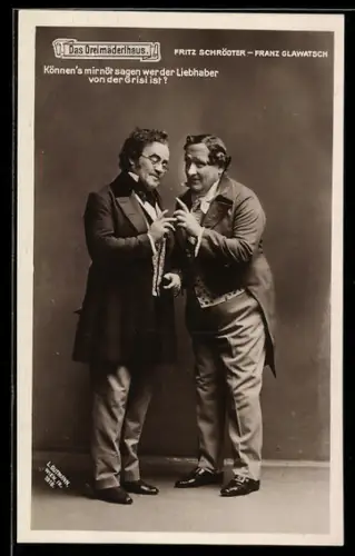 AK Das Dreimäderlhaus, Könnens mir nöt sagen wer der Liebhaber von der Grisi ist?, Szene