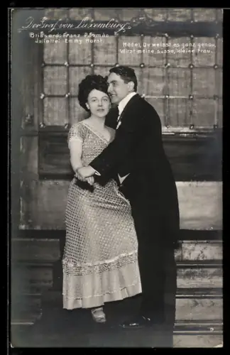 AK Der Graf von Luxemburg, Mädel, Du weisst es ganz genau..., Brissard und Juliette