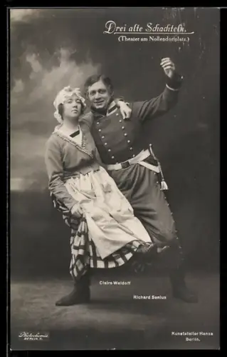 AK Drei alte Schachteln, Claire Waldoff und Richard Senius, Theater am Nollendorfplatz