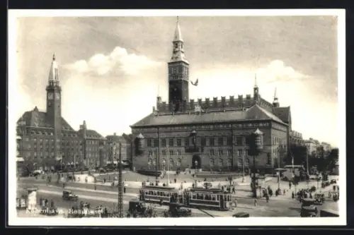AK Kobenhavn, Raadhuset, Strassenbahn