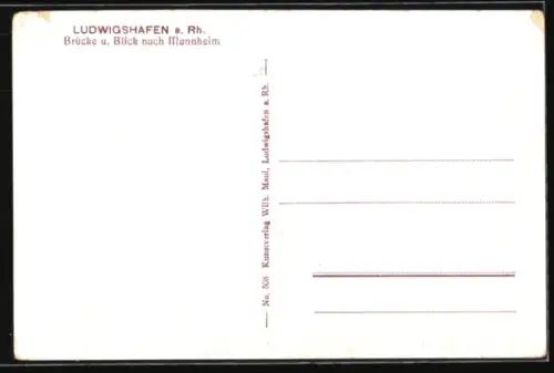 AK Mannheim, Strassenbahn auf der Rheinbrücke
