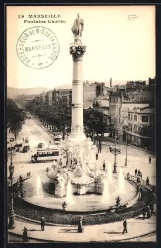 AK Marseille, Fontaine Cantini, Strassenbahn