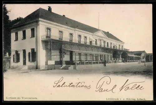 AK Travemünde, Kurhaus mit Strassenpartie