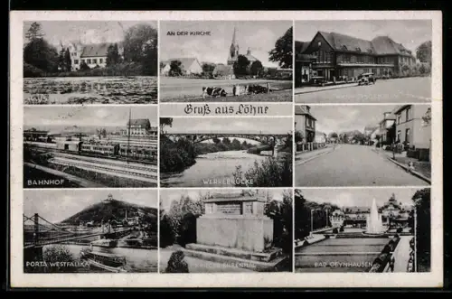 AK Löhne, Porta Westfalika, Bahnhof, Werrebrücke