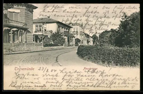 AK Travemünde, Neustrasse mit Villa Goldschmitt