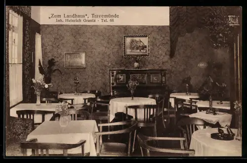 AK Travemünde, Im Restaurant Zum Landhaus von Heinrich Grantz
