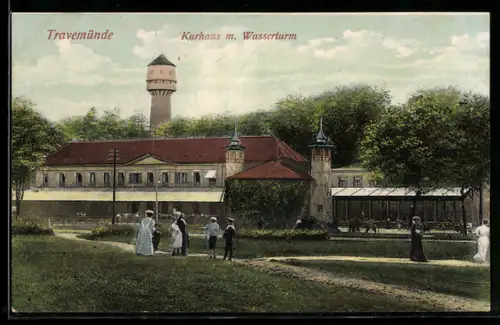 AK Travemünde, Kurhaus mit Wasserturm