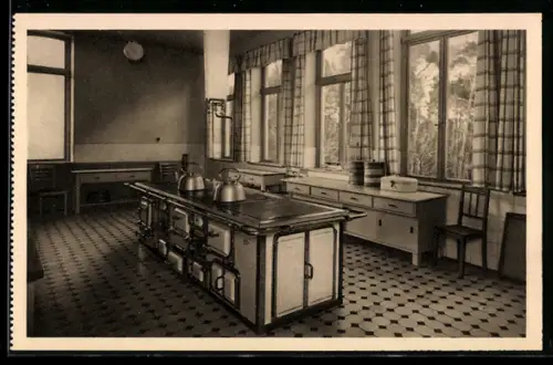 AK Tesperhude bei Geesthacht, Erholungsheim Waldesruh, Küche, Innenansicht