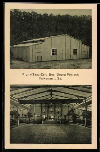 AK Falkenau i. Sa., Prunk-Tanz-Zelt, Bes. Georg Pönisch