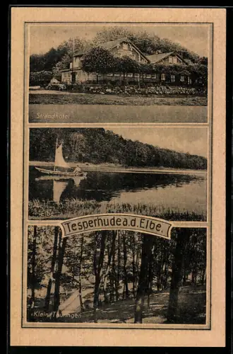 AK Tesperhude a. d. Elbe, Strandhotel, Elbe, Klein-Thüringen