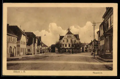 AK Achern i. B., Hauptstrasse, Hotel Adler