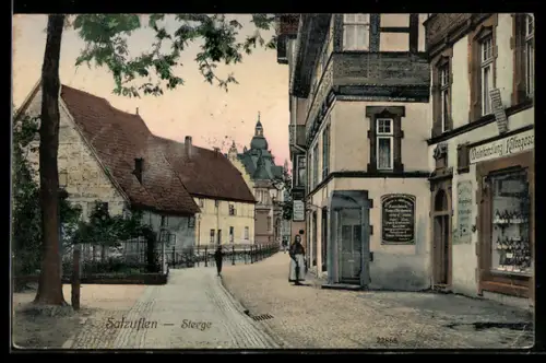 AK Salzuflen, Steege, Weinhandlung und Geschäft für Haarschmuck