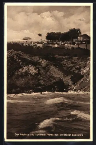 AK Brodten, Restaurant und Café Hermannshöhe auf dem Brodtener Steilufer, Inh. W. Beythien u. Sohn