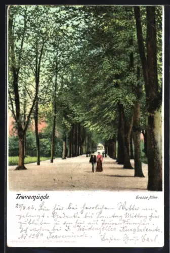 AK Travemünde, Blick in die Grosse Allee