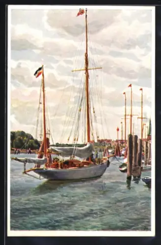 AK Travemünde, Segelboote im Hafen