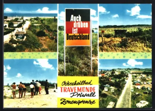 AK Travemünde, Priwall, Zonengrenze, Auch drüben ist Deutschland